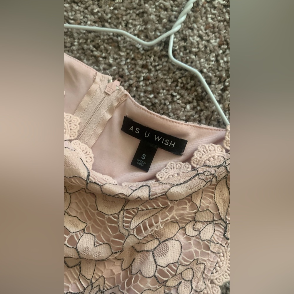 Pink lace floral dress